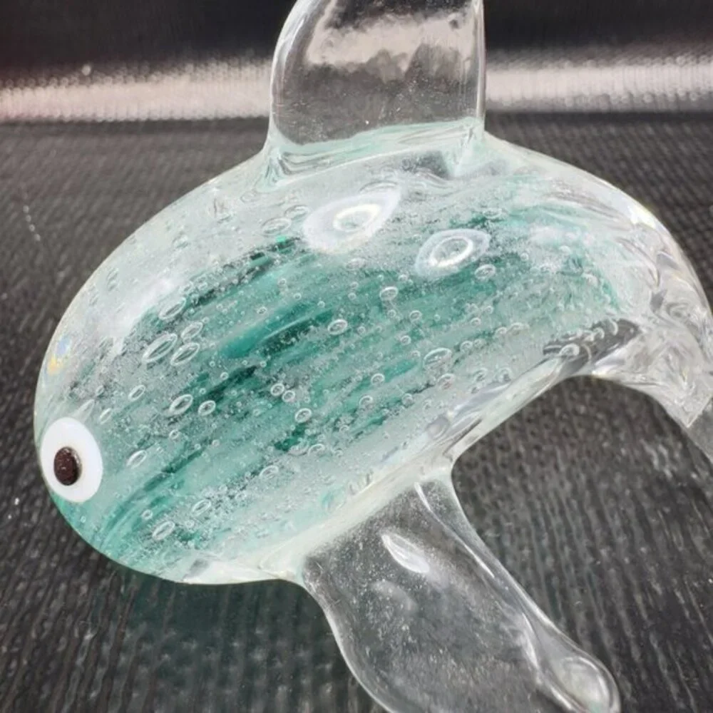 Dynasty Gallery Art‎ Glass Dolphin Figurine Green Dolphin Glass Figure Vintage